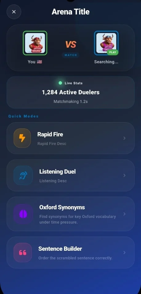 PvP Arena matchmaking screen