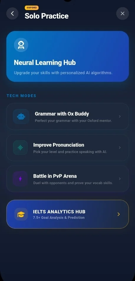 Solo Practice Screen
